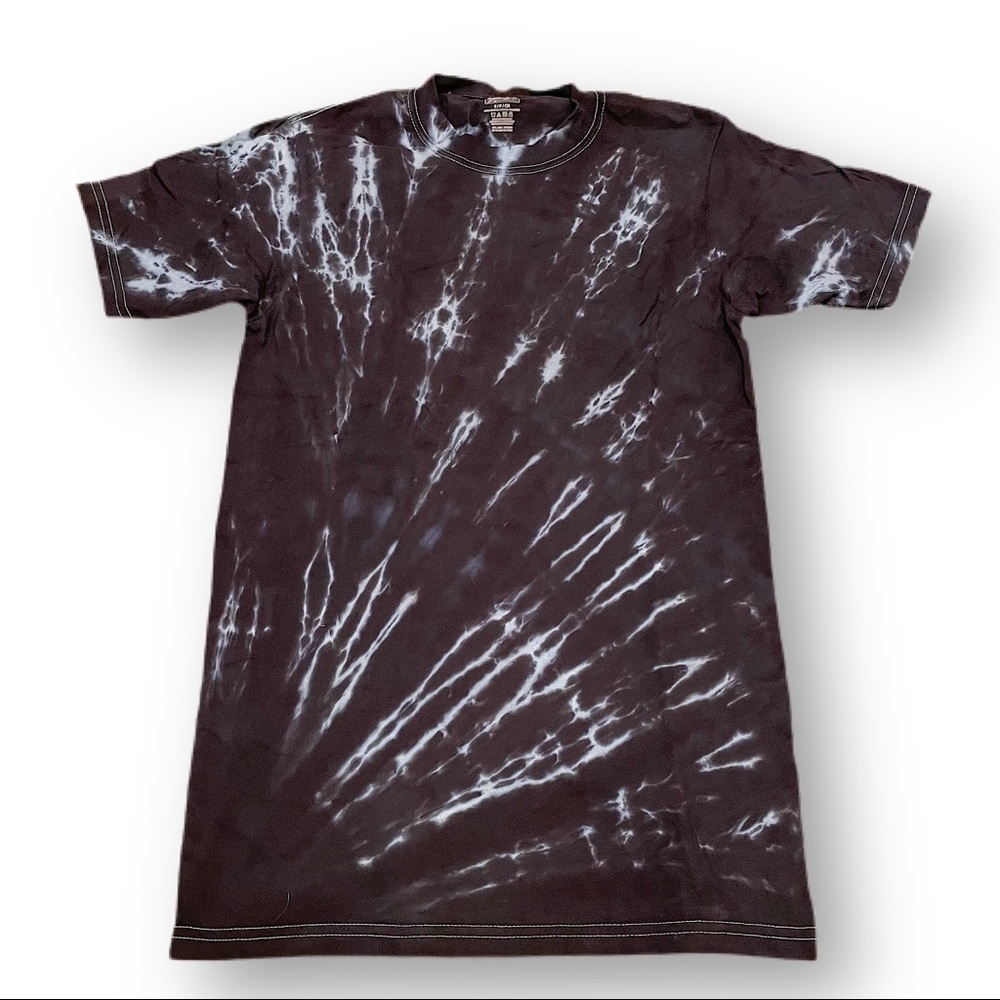 Tie dye lighting x-ray bones tshirt unisex S black white